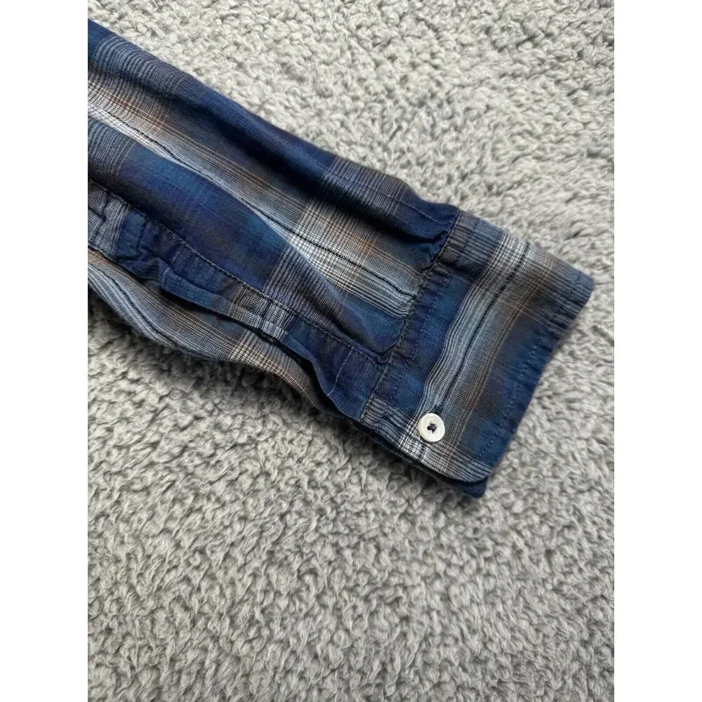 Levis Red Tab‎ Shirt Men Medium Button Up Plaid Long Sleeve Western